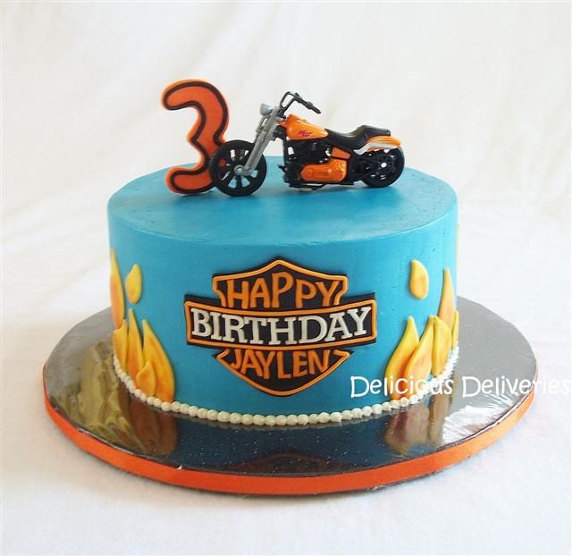 Motorcycle Theme Birthday Cake