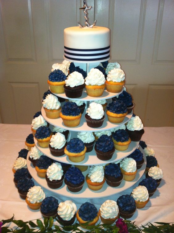 Nautical Baby Shower Cupcake Tower