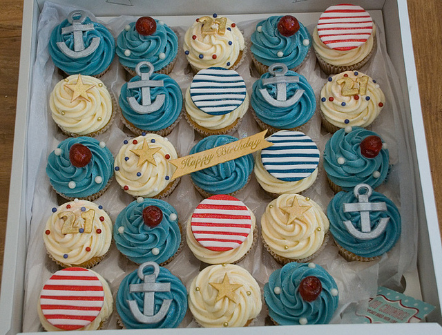 Nautical Theme Birthday Cupcakes