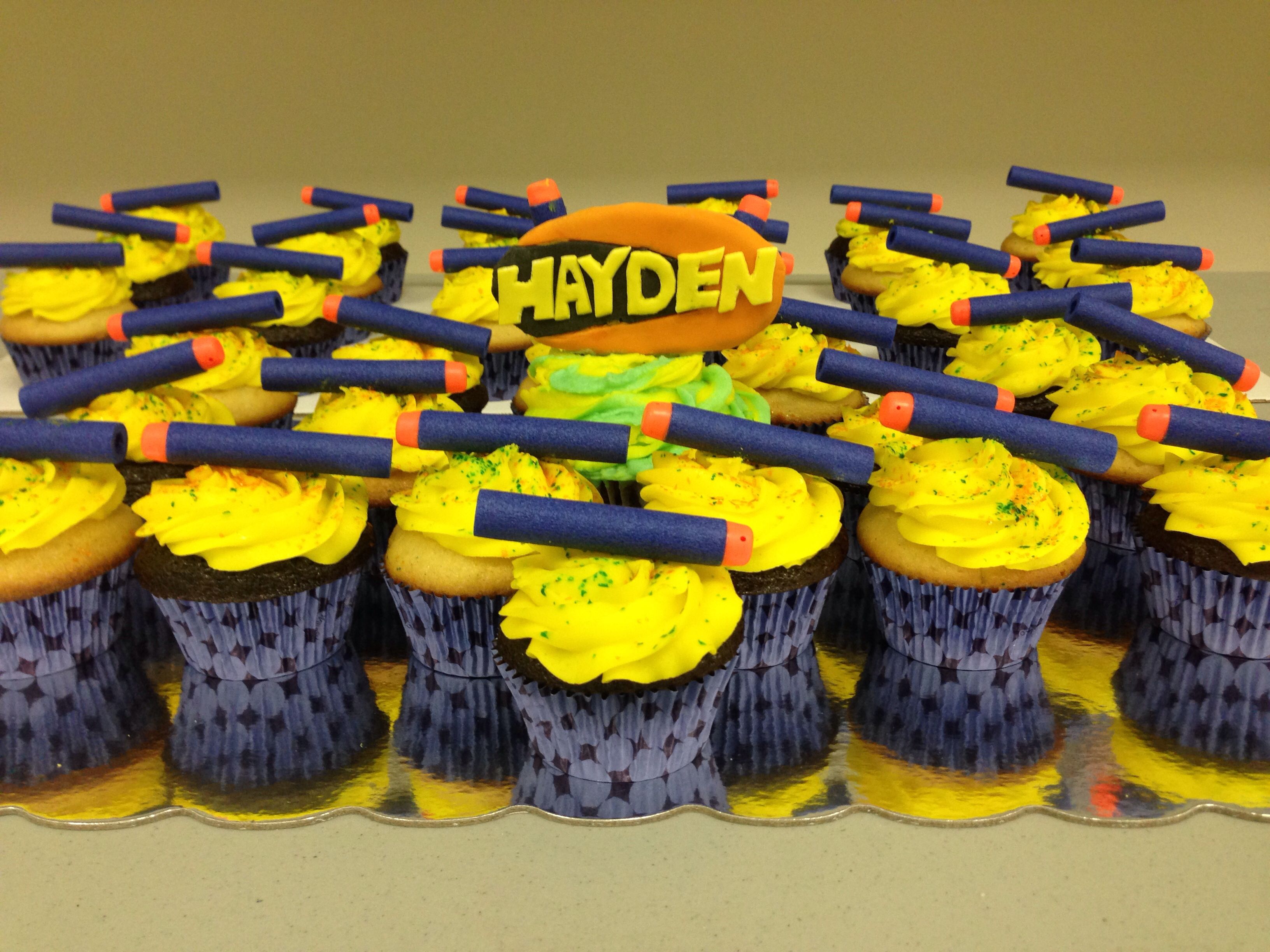 Nerf Birthday Party Cupcakes