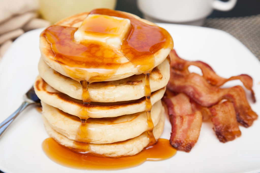 Pancakes with Syrup and Bacon