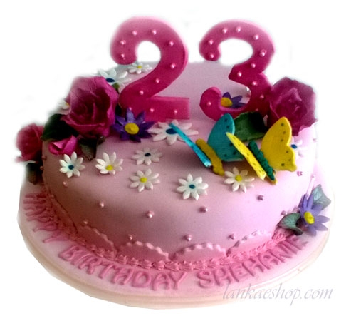 Pink 23rd Birthday Cake