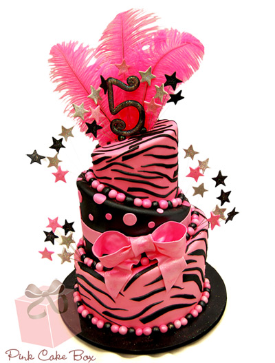 Pink and Black Zebra Print Cake