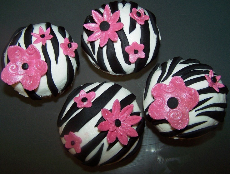 Pink and Zebra Print Cupcakes