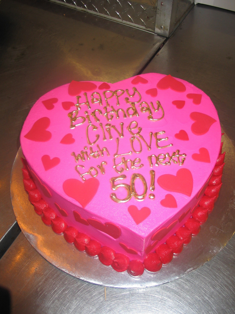 Pink Heart Birthday Cake