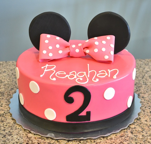 Pink Minnie Mouse 1st Birthday Cake