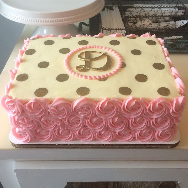 Pink Polka Dot Birthday Sheet Cake