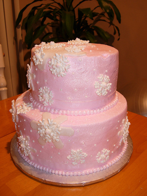 Pink Snowflake Cake