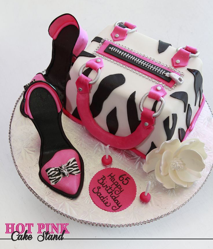 Pink Zebra High Heels Birthday Cake