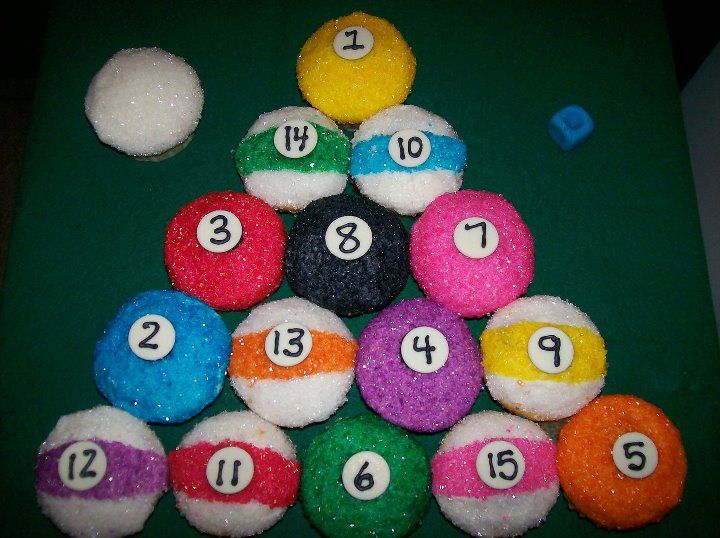 Pool Ball Cupcakes