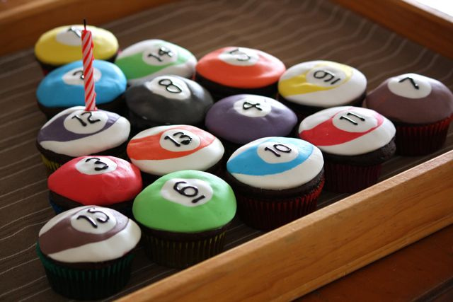 Pool Ball Cupcakes