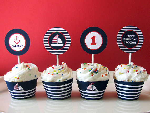 Printable Nautical Cupcake Toppers