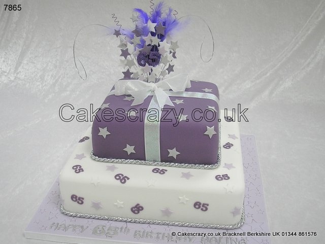 Purple and White Birthday Cake