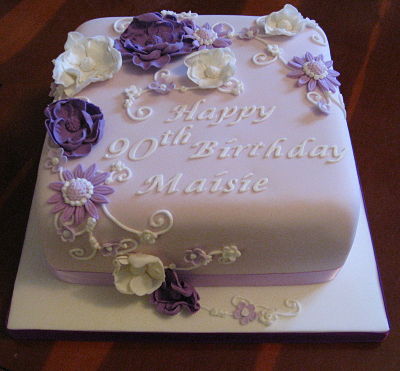 Purple Flower Birthday Cake