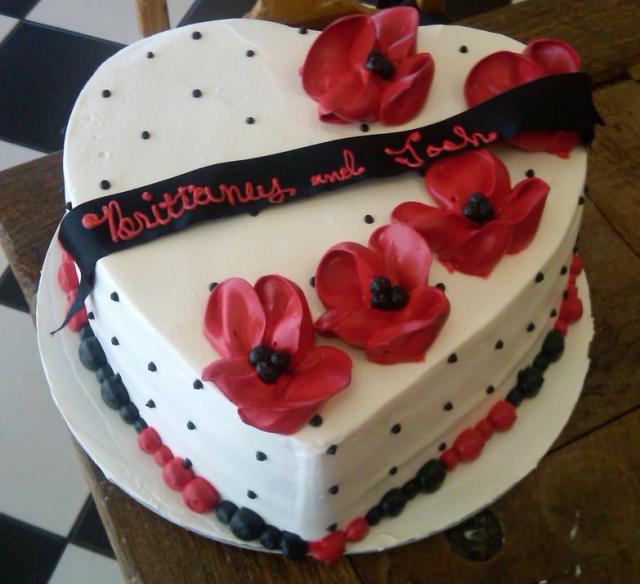 Red Heart Shaped Birthday Cake