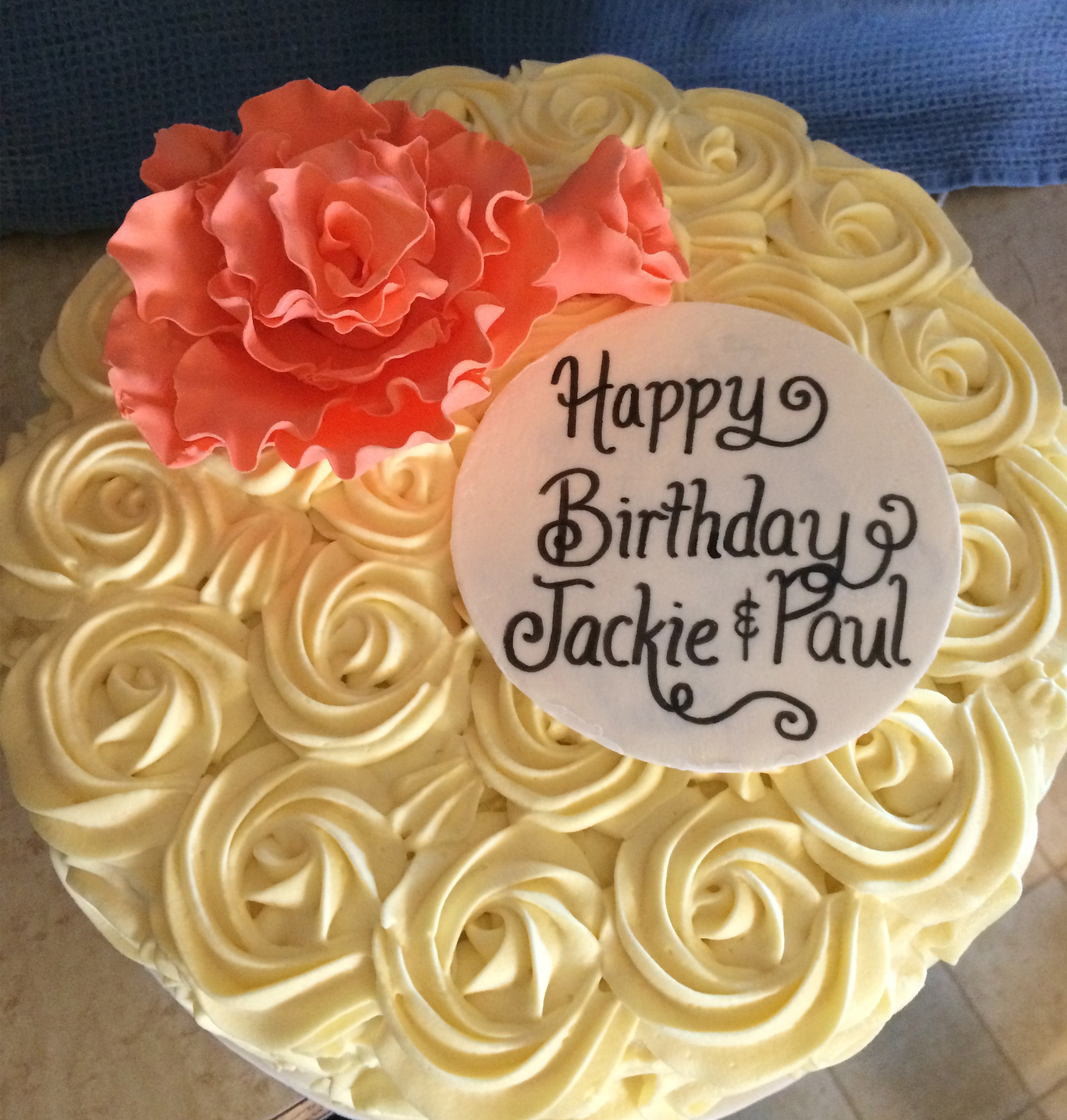 Rosette Buttercream Birthday Cake