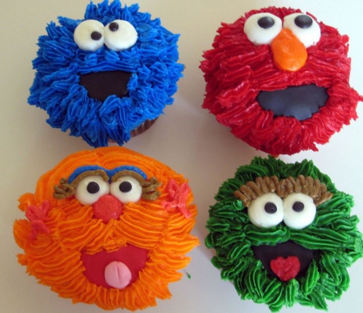 8 Photos of Sesame Street Birthday Party Cupcakes