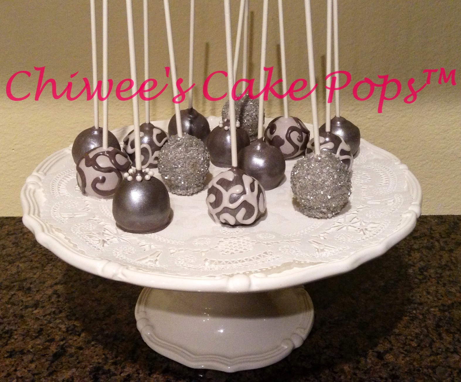 Silver Anniversary Cake Pops