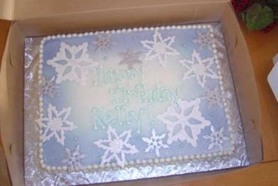 Snowflake Sheet Cake