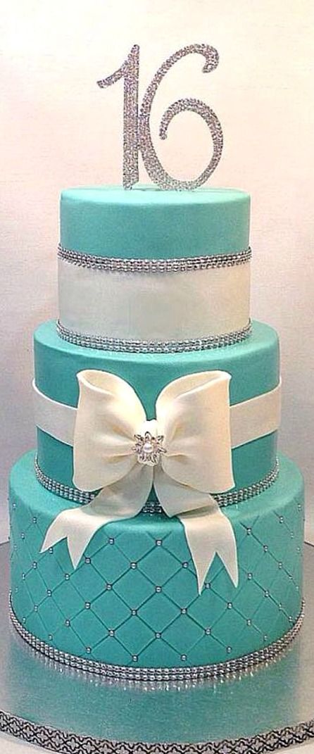 Tiffany Blue Sweet 16 Birthday Cake