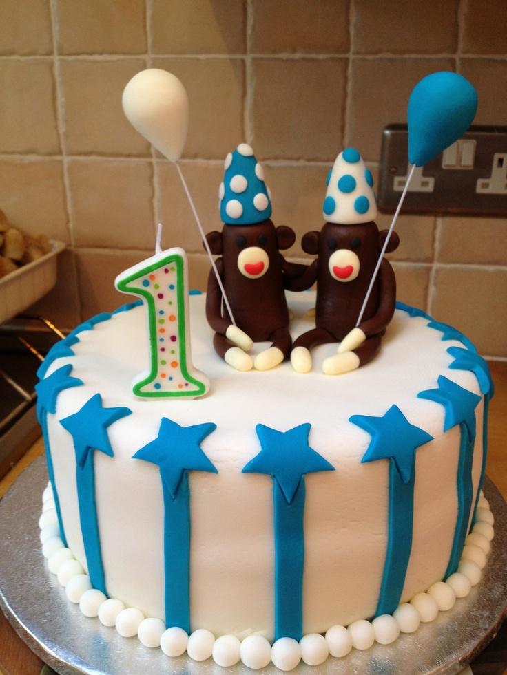 Twin Boys 1st Birthday Cake