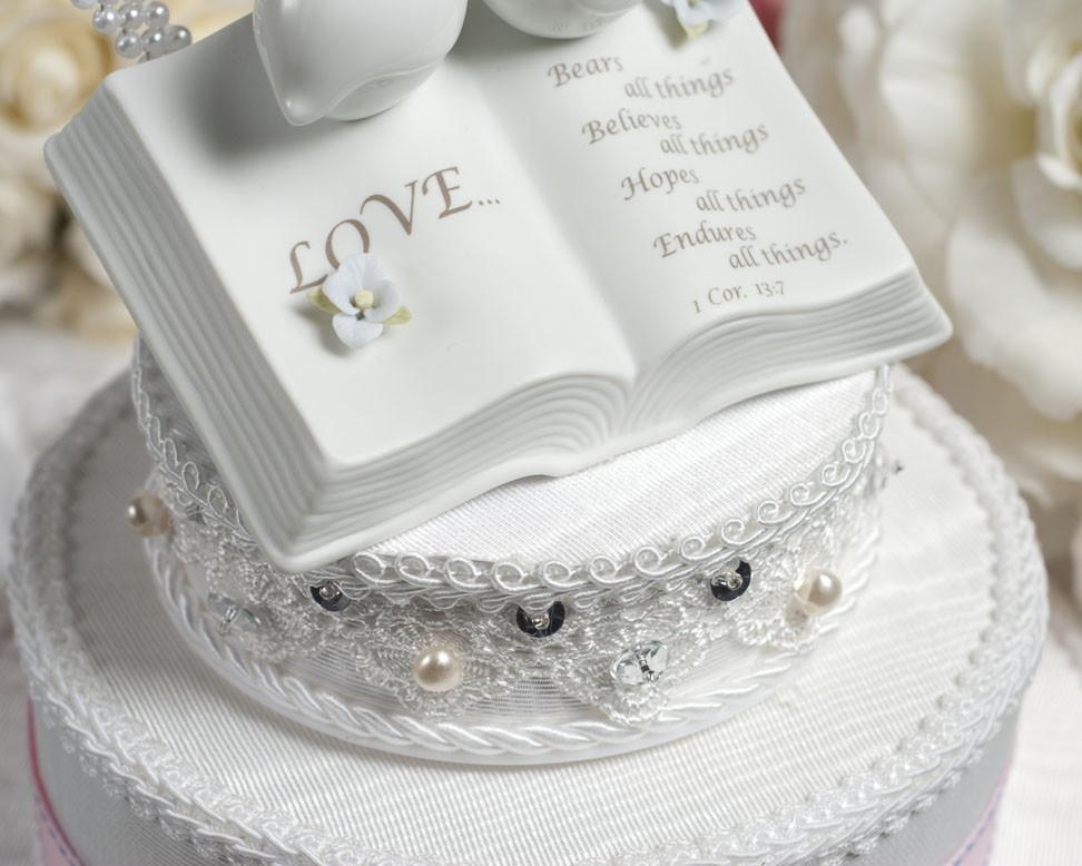 Wedding Cake Topper with Bible Verse