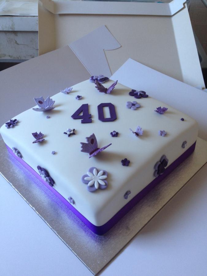 White 40th Birthday Cakes