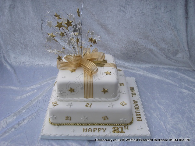 White Gold and Silver Birthday Cake