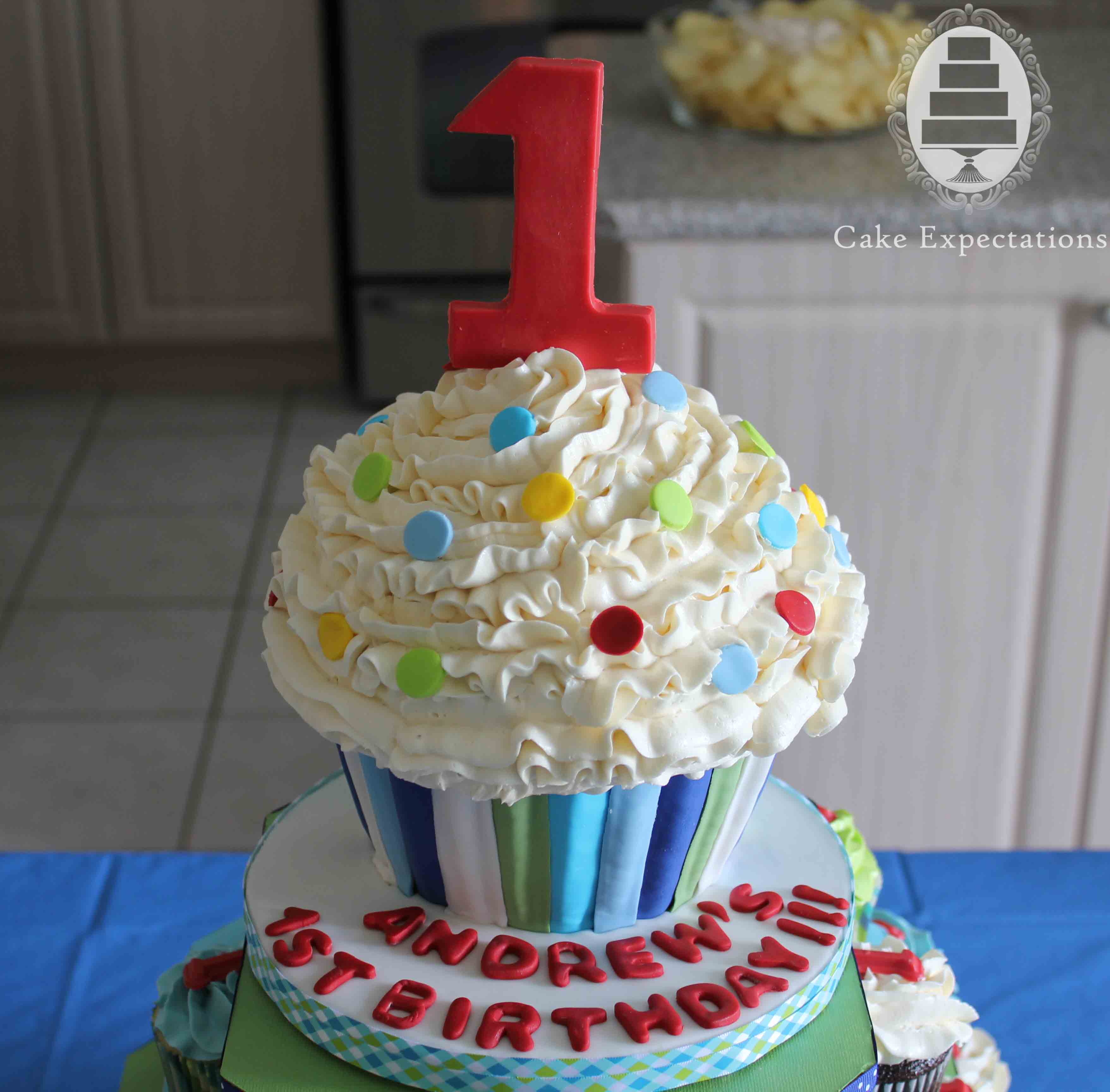 1st Birthday Giant Cupcake Cake