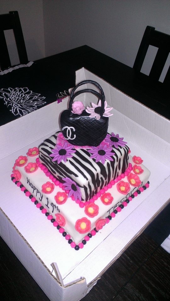 2 Tier Zebra Print Birthday Cake