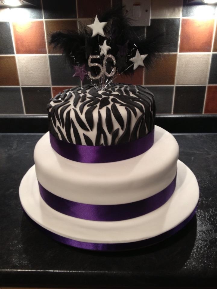 2 Tier Zebra Print Birthday Cake