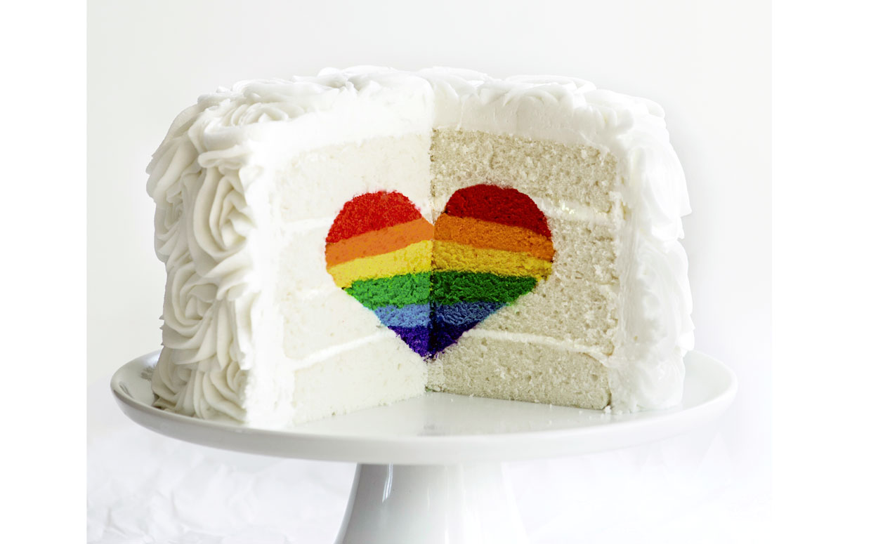 Amazing Rainbow Cake with Hearts