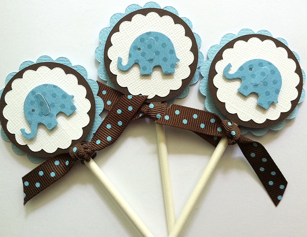 Baby Boy Shower Cupcake Toppers