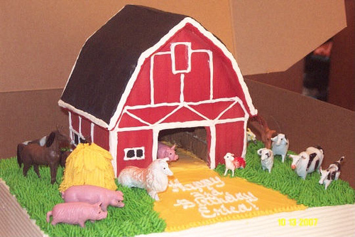 Barn Animal Birthday Cake