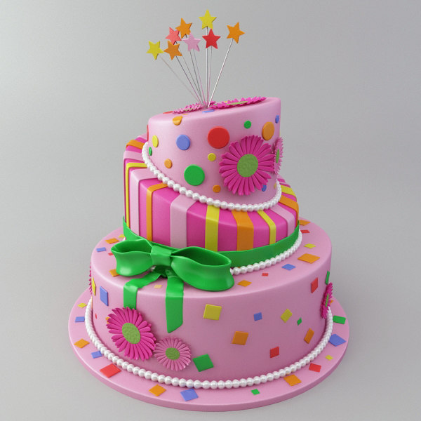 Birthday Cake 3D Model