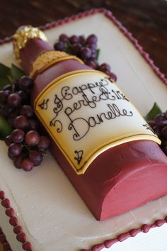 Birthday Cake with Wine Bottle