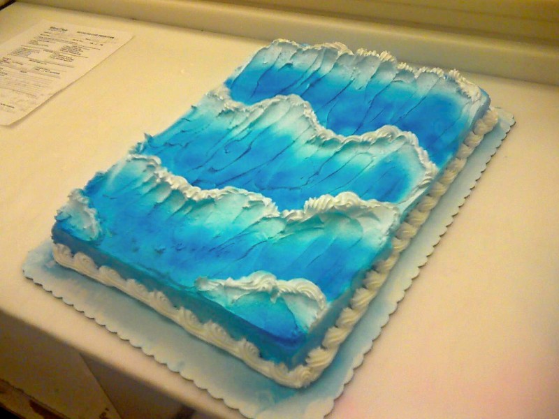 Birthday Cakes with a Ocean and Waves