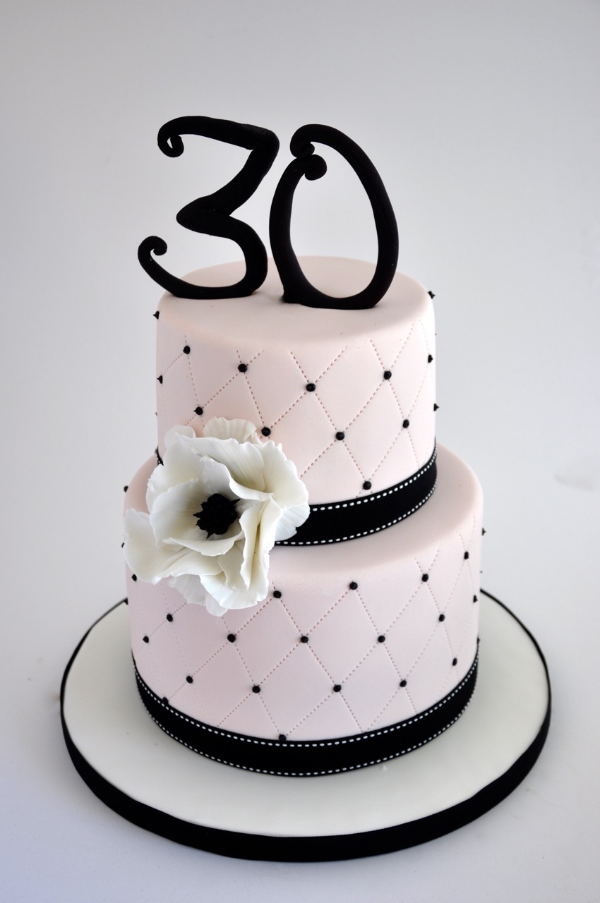 Black and Pink Birthday Cake