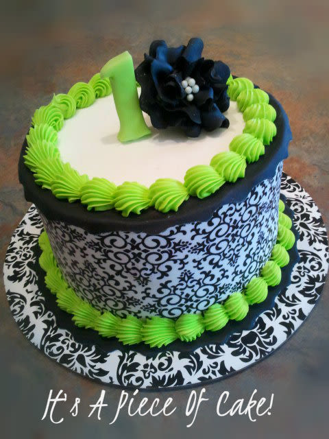 Black and White Buttercream Birthday Cake