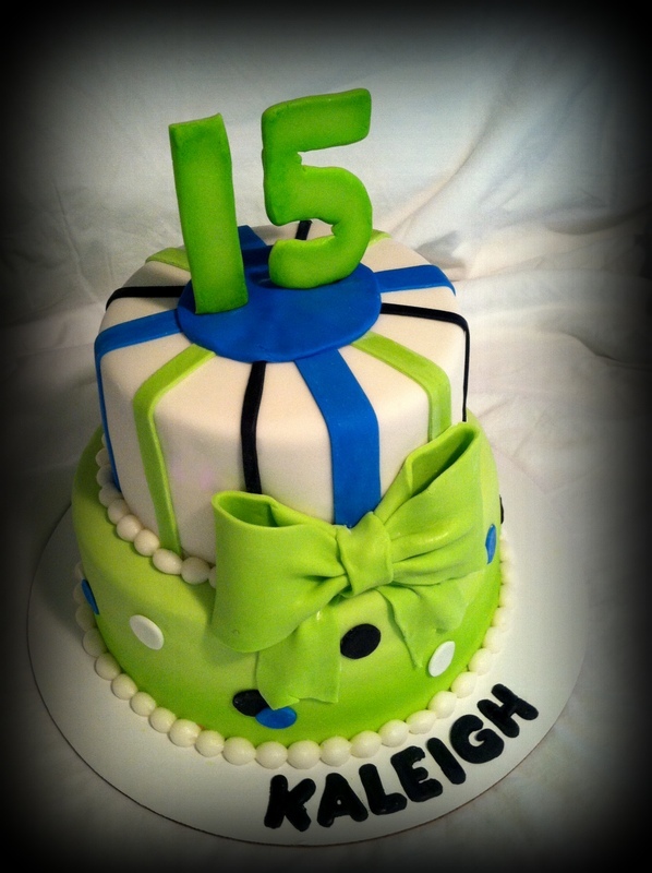 Blue and Lime Green Birthday Cakes