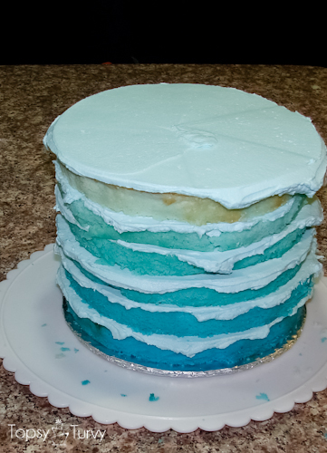 Blue Ombre Birthday Cake