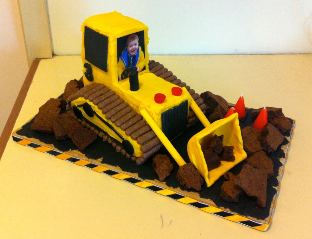 Bulldozer Birthday Cake