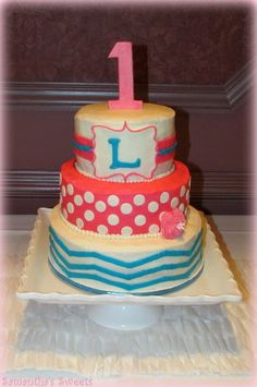 Chevron Birthday Cake