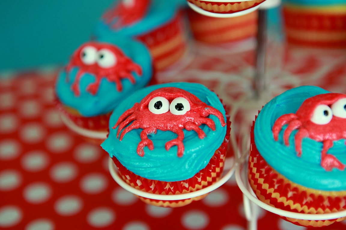 Cute Crab Cupcakes