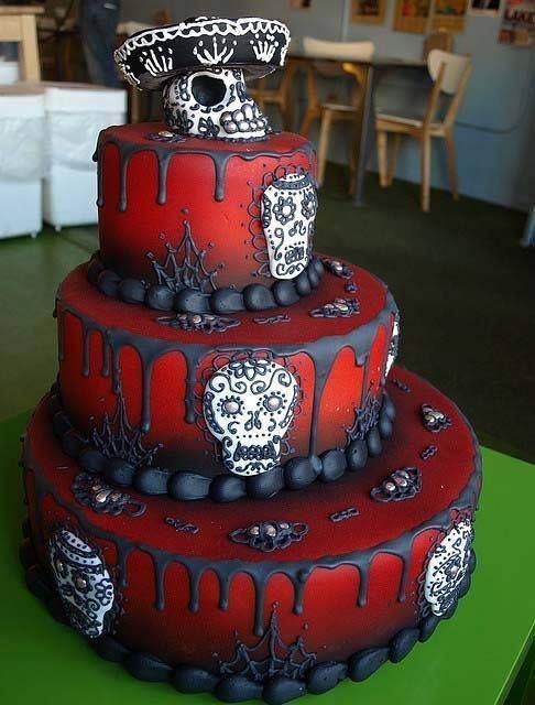 Day of the Dead Sugar Skull Cake