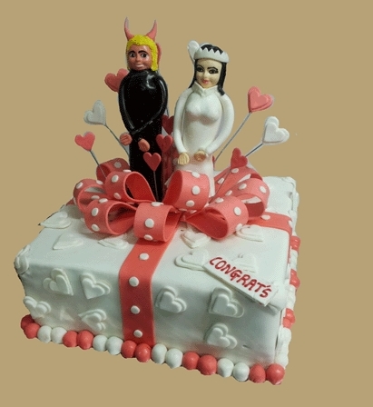 Devil and Angel Wedding Cake