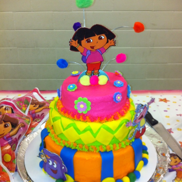 Dora Buttercream Birthday Cake