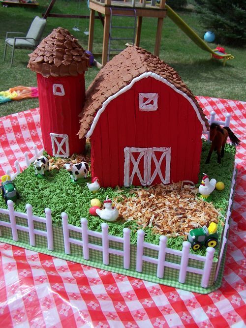 Farm Barn Birthday Cake