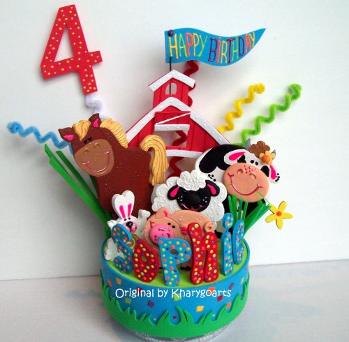 Farm Birthday Cake Toppers