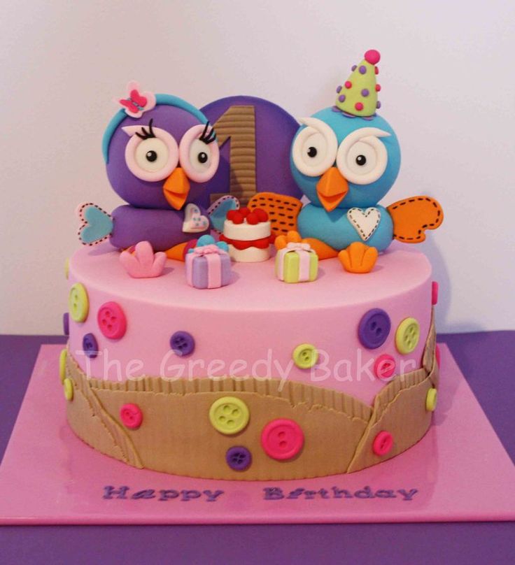 Girls Owl Birthday Cakes Kids